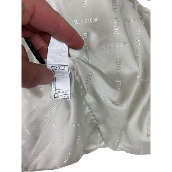 Wilsons Pelle Studio Genuine Leather Jacket Women Sz L Cream Moto Soft Lined VTG - Picture 10 of 12